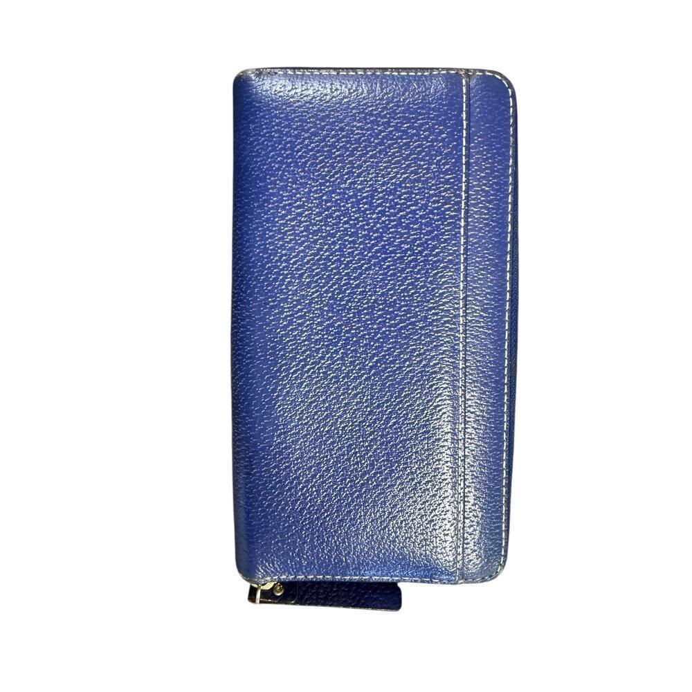 Kate Spade Zip-Around Wallet | Royal Blue Leather Polka Dot Lining - Picture 4 of 7